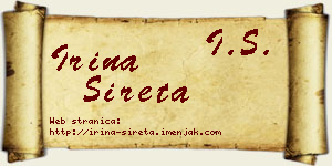 Irina Sireta vizit kartica